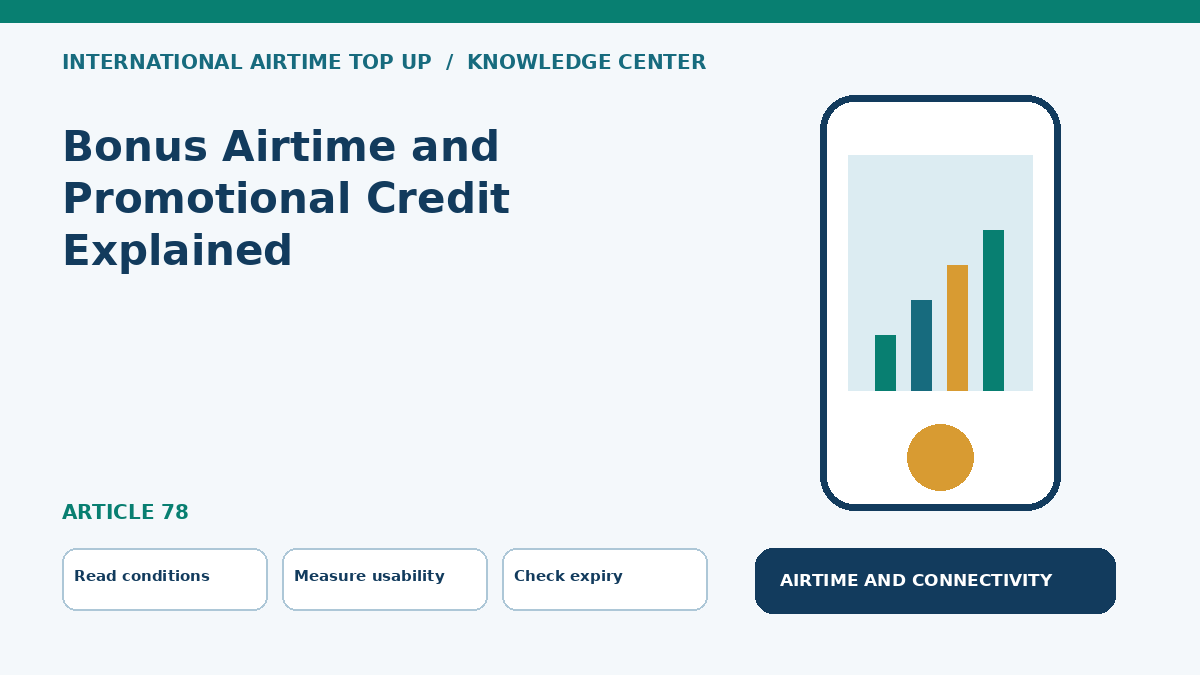 Bonus Airtime and Promotional Credit Explained — Read conditions, Measure usability, Check expiry
