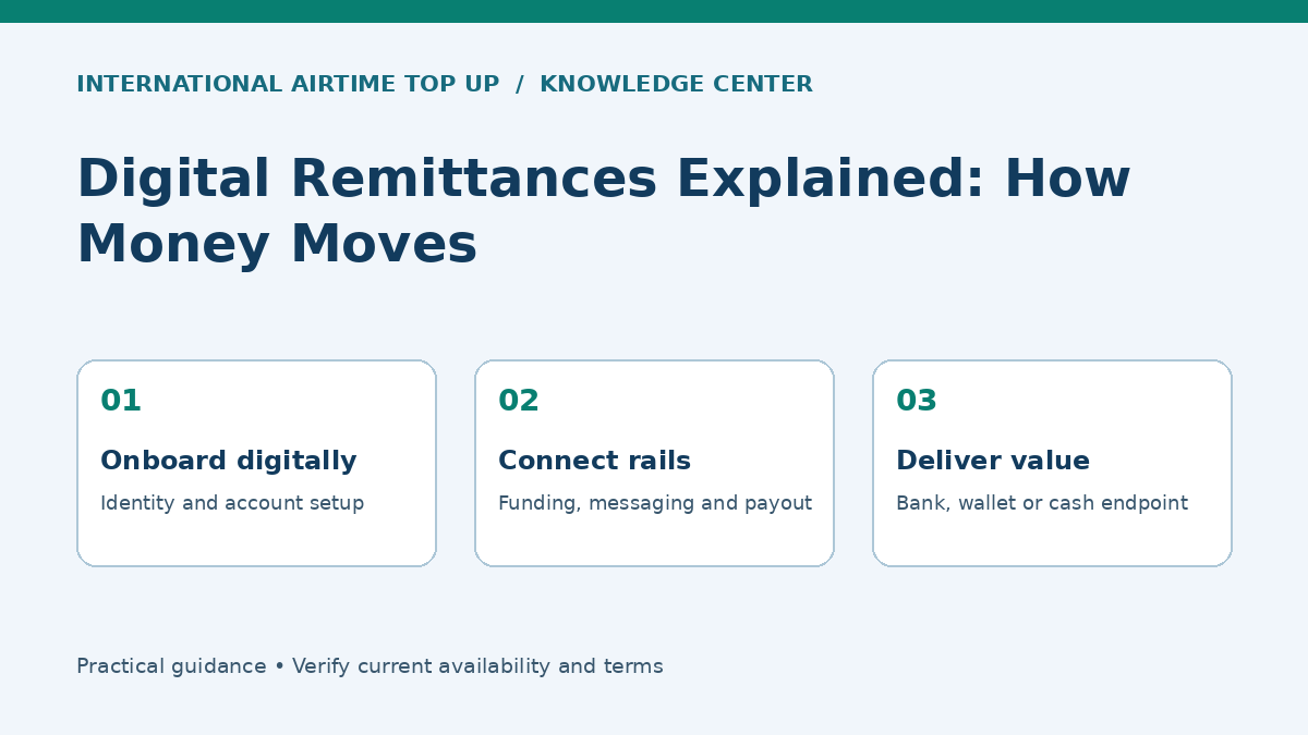 Digital Remittances Explained: How Money Moves - Onboard digitally, Connect rails, Deliver value