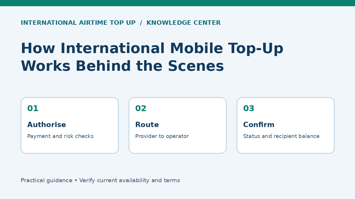 How International Mobile Top-Up Works Behind the Scenes - Authorise, Route, Confirm