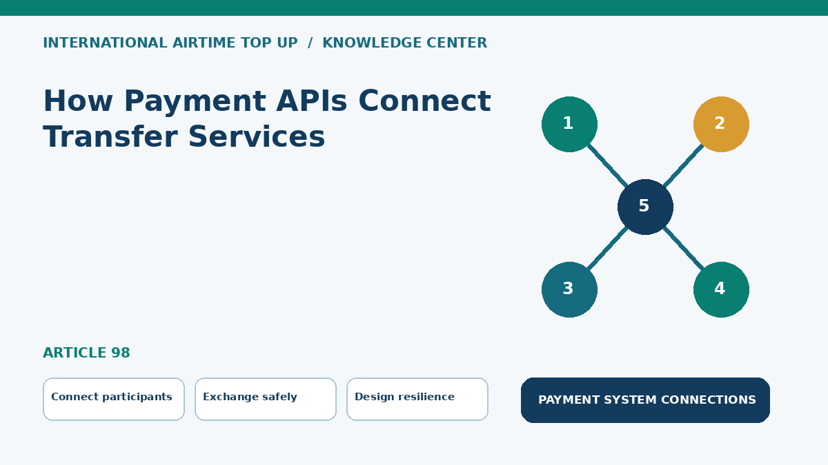 How Payment APIs Connect Transfer Services — Connect participants, Exchange safely, Design resilience