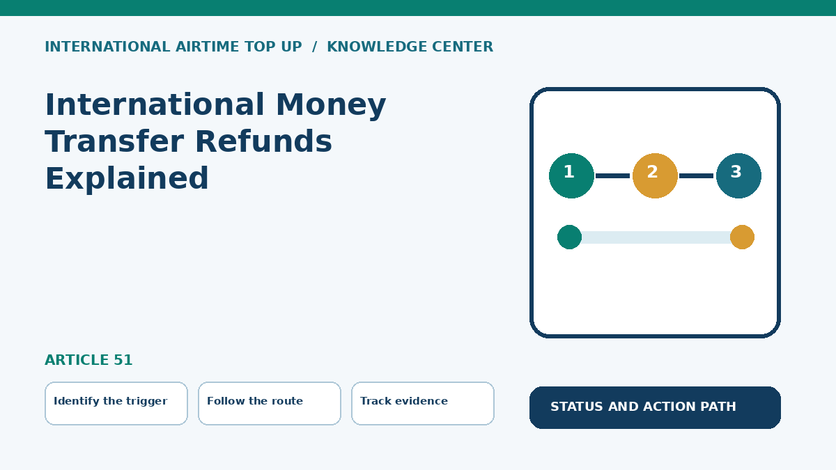 International Money Transfer Refunds Explained — Identify the trigger, Follow the route, Track evidence
