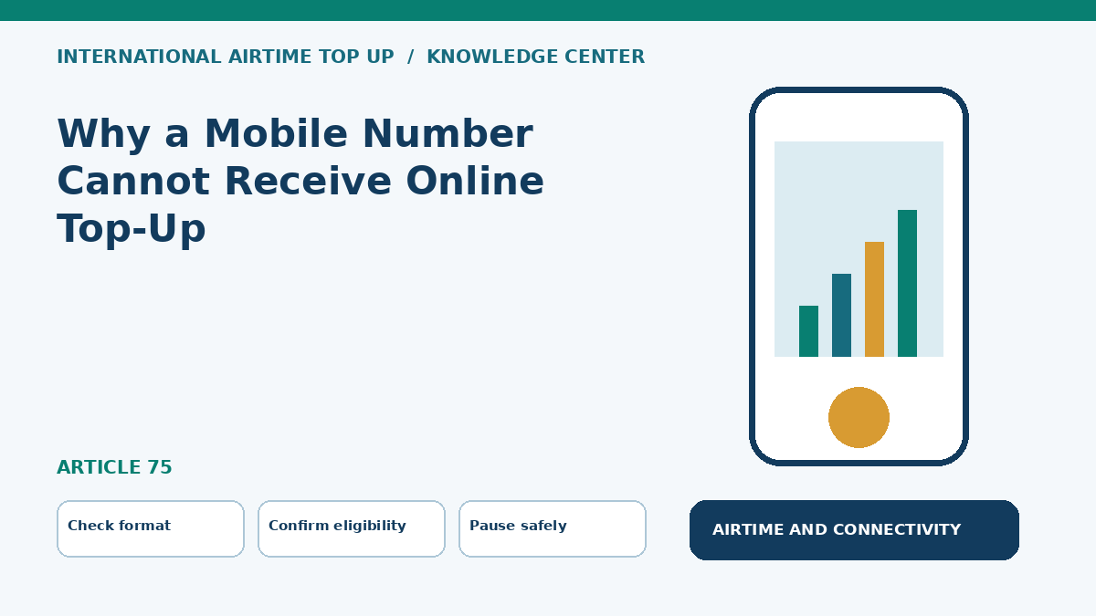 Why a Mobile Number Cannot Receive Online Top-Up — Check format, Confirm eligibility, Pause safely