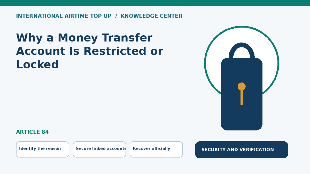 Why a Money Transfer Account Is Restricted or Locked — Identify the reason, Secure linked accounts, Recover officially