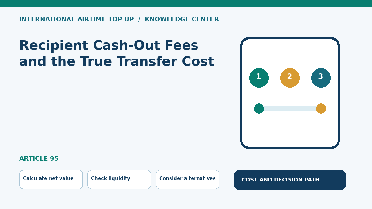 Recipient Cash-Out Fees and the True Transfer Cost — Calculate net value, Check liquidity, Consider alternatives