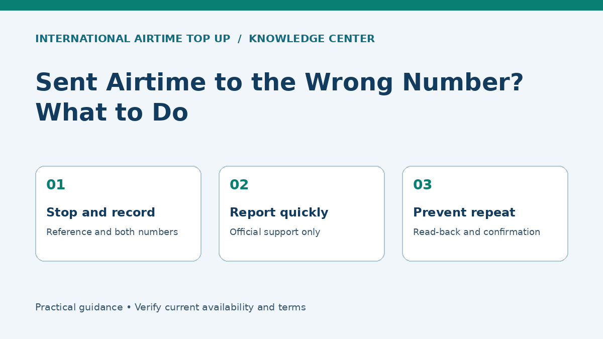 Sent Airtime to the Wrong Number? What to Do - Stop and record, Report quickly, Prevent repeat