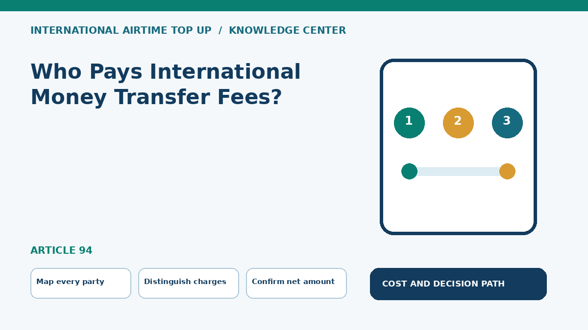 Who Pays International Money Transfer Fees? — Map every party, Distinguish charges, Confirm net amount